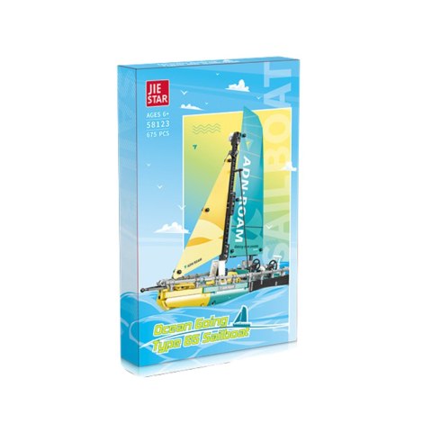 KLOCKI KONSTRUKCYJNE ŻAGLÓWKA ŁÓDŹ TYPE 65 MODEL 675EL