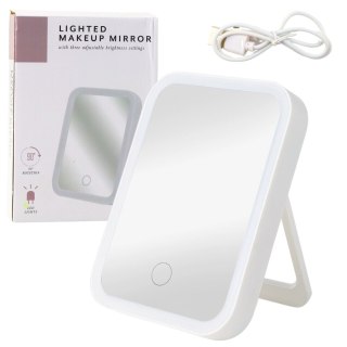 LUSTERKO PODŚWIETLANE LED 3 TRYBY OŚWIETLENIA KĄT NACHYLENIA 90° BIAŁE