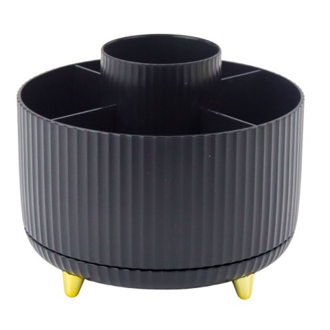 ORGANIZER NA PĘDZLE KOSMETYKI OBROTOWY 360° 5 PRZEGRÓD CZARNY