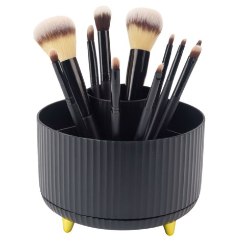 ORGANIZER NA PĘDZLE KOSMETYKI OBROTOWY 360° 5 PRZEGRÓD CZARNY