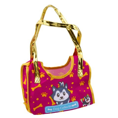 PIESEK HUSKY W TOREBCE PLUSZOWY MASKOTKA PRZYTULANKA BIAŁO SZARY