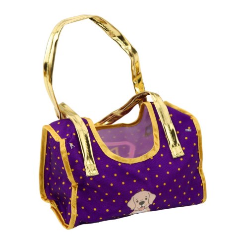 PIESEK W TOREBCE PLUSZOWY MASKOTKA PRZYTULANKA JASNOBRĄZOWY