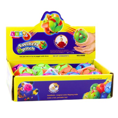 PIŁKA ZMIENIAJĄCA KOLOR DO RZUCANIA ŻONGLOWANIA 6CM KOLOROWA