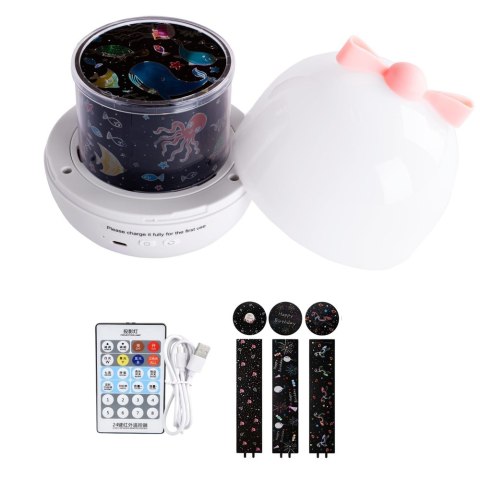 PROJEKTOR GWIAZD DLA DZIECI LAMPKA NOCNA 6 WYMIENNYCH PROJEKCJI