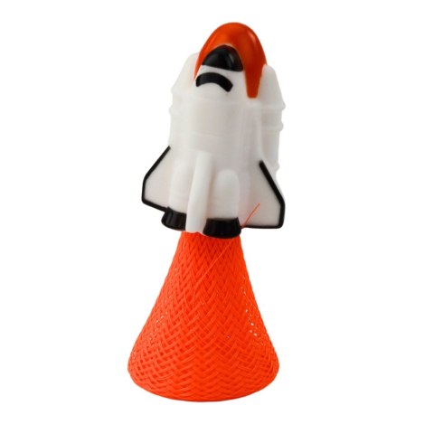 SKACZĄCY STATEK KOSMICZNY NA SPRĘŻYNIE KOLOROWY ŚWIATŁA 11CM MIX