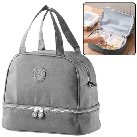 TORBA TERMICZNA IZOLACYJNA ŚNIADANIOWA PAS Z REGULACJĄ SZARA 27CM