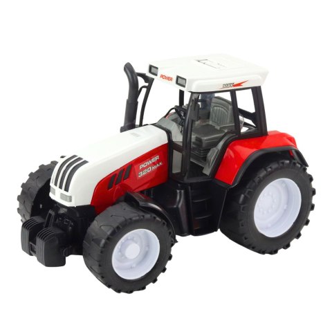 TRAKTOR ROLNICZY FARMERSKI Z PRZYCZEPĄ MIESZALNIK PASZY CZERWONY 60CM