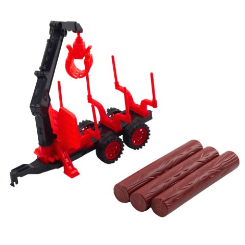 TRAKTOR ROLNICZY Z PRZYCZEPĄ HDS DO TRANSPORTU DREWNA BALE