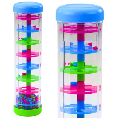 TUBA SENSORYCZNA DESZCZOWNICA GRZECHOTKA KOLOROWE KULKI 20CM