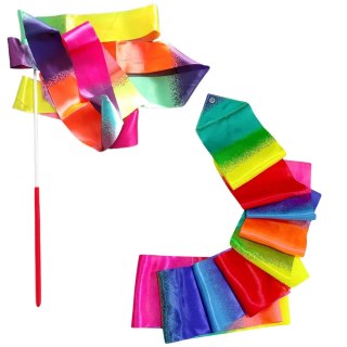 WSTĄŻKA GIMNASTYCZNA DO TAŃCA ĆWICZEŃ KOLOROWA 205 X 5CM