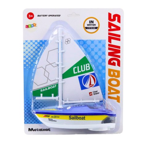 ŻAGLÓWKA ŁÓDŹ WODNA NA BATERIE NAPĘD TURBINOWY NIEBIESKA