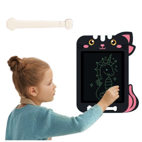 ZNIKOPIS TABLICA DO RYSOWANIA PISANIA LCD RYSIK KOT CZARNY