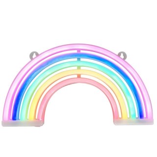 LAMPKA DEKORACYJNA NOCNA NEONOWA TĘCZA LED NA BATERIE