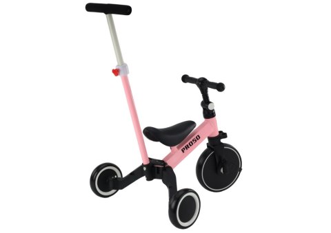 ROWER TRÓJKOŁOWY PRO50 ROWEREK Z RĄCZKĄ DO PROWADZENIA RÓŻOWY