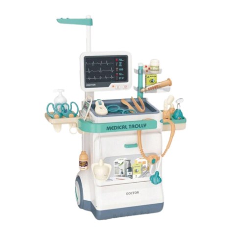 ZESTAW DOKTORA AKCESORIA MEDYCZNE RTG EKG ŚWIATŁA DŹWIĘKI 26 EL.