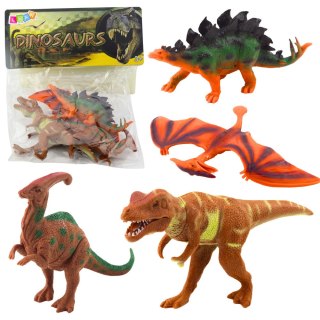 ZESTAW FIGURKI DINOZAURÓW T-REX PTERANODON STEGOSAURUS PARASAUROLOPHUS 4SZT