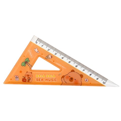 ZESTAW PRZYBORY GEOMETRYCZNE KAPIBARA LINIJKA KĄTOMIERZ EKIERKI 4EL