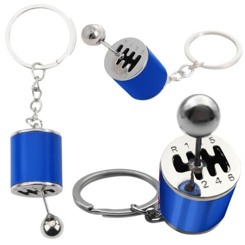 BRELOK METALOWY DO KLUCZY SKRZYNIA BIEGÓW RUCHOMA NIEBIESKI