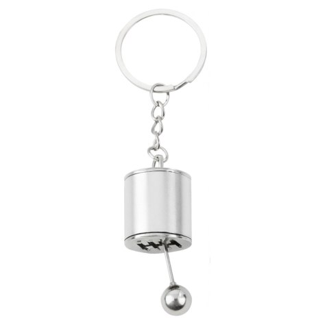 BRELOK METALOWY DO KLUCZY SKRZYNIA BIEGÓW RUCHOMA SREBRNY