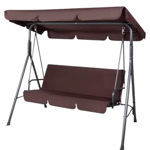 HUŚTAWKA TRZYOSOBOWA OGRODOWA BUJANA MATERAC BRĄZOWA