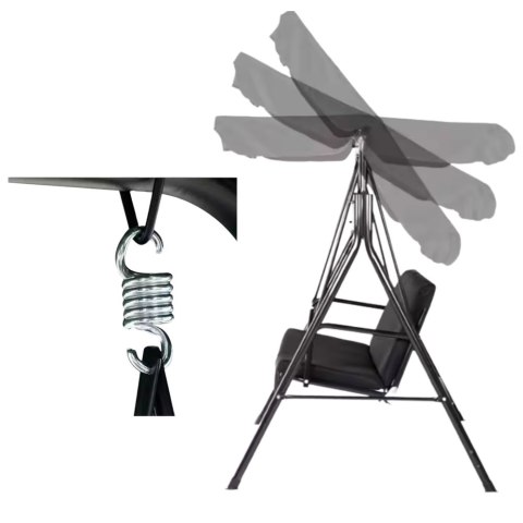 HUŚTAWKA TRZYOSOBOWA OGRODOWA BUJANA MATERAC BRĄZOWA