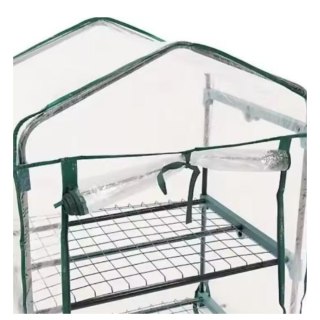 MINI SZKLARNIA BALKONOWA OGRODOWA 4 PÓŁKI METALOWE FOLIA PVC 69 X 49 X 157CM