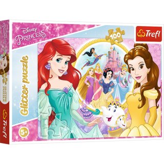 PUZZLE - 100 GLITTER - WSPOMNIENIA BELLI I ARIELKI - TREFL 14819