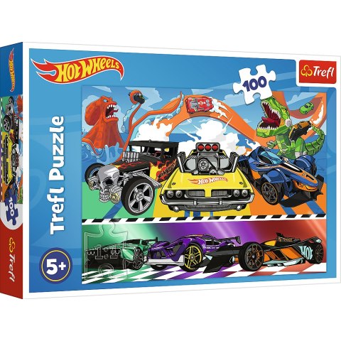PUZZLE - 100 - PĘDZĄCE SAMOCHODY - HOT WHEELS - TREFL 16466