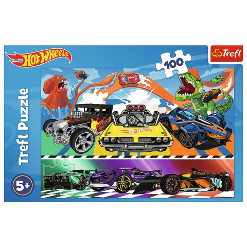 PUZZLE - 100 - PĘDZĄCE SAMOCHODY - HOT WHEELS - TREFL 16466