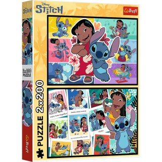 PUZZLE - 2X200 - WESOŁE ŻYCIE STITCHA - DISNEY LILO AND STITCH - TREFL 13334
