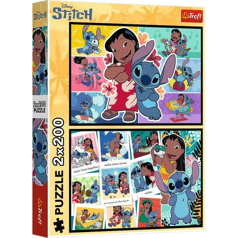 PUZZLE - 2X200 - WESOŁE ŻYCIE STITCHA - DISNEY LILO AND STITCH - TREFL 13334