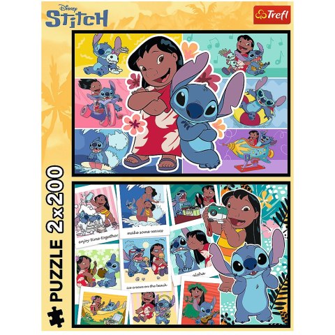 PUZZLE - 2X200 - WESOŁE ŻYCIE STITCHA - DISNEY LILO AND STITCH - TREFL 13334
