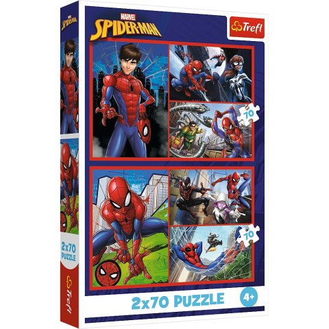 PUZZLE - 2X70 - PAJĘCZE HISTORIE - DISNEY MARVEL SPIDERMAN - TREFL 34443
