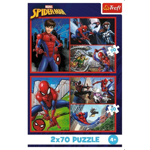 PUZZLE - 2X70 - PAJĘCZE HISTORIE - DISNEY MARVEL SPIDERMAN - TREFL 34443