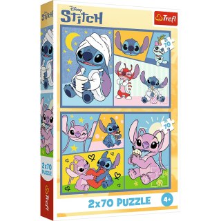 PUZZLE - 2X70 - ZE STITCHEM NIE MA NUDY - DISNEY LILO AND STITCH - TREFL 34444