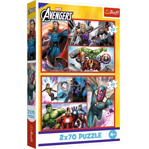 PUZZLE - 2X70 - ZOSTAŃ BOHATEREM - AVENGERS - TREFL 34439