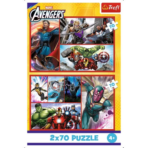 PUZZLE - 2X70 - ZOSTAŃ BOHATEREM - AVENGERS - TREFL 34439