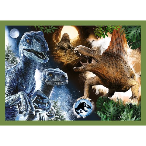 PUZZLE - 4W1 (12, 15, 20, 24) - GROŹNE DINOZAURY - UNIVERSAL JURASSIC WORLD - TREFL 34607