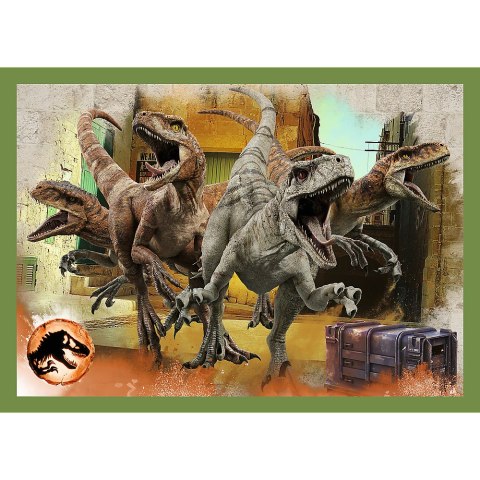 PUZZLE - 4W1 (12, 15, 20, 24) - GROŹNE DINOZAURY - UNIVERSAL JURASSIC WORLD - TREFL 34607