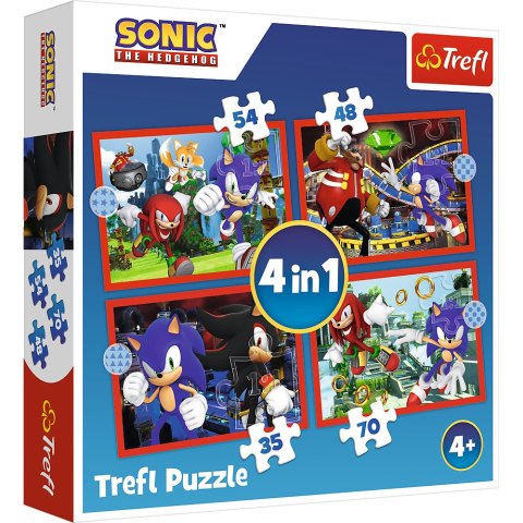PUZZLE - 4W1 (35, 48, 54, 70) - PRZYGODY SONICA - TREFL 34625
