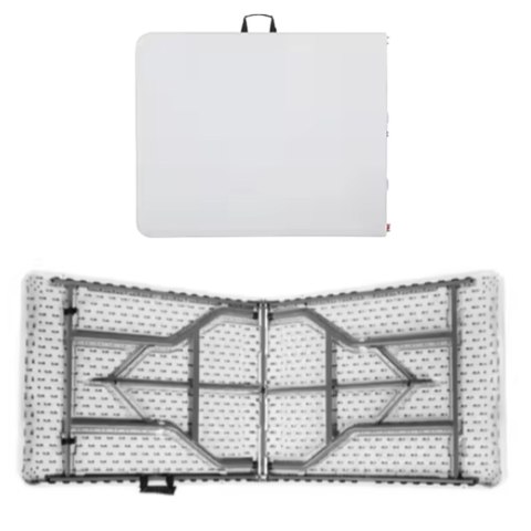 STÓŁ SKŁADANY Z BLOKADĄ CATERINGOWY BANKIETOWY STOLIK BIAŁY 180 X 74 CM