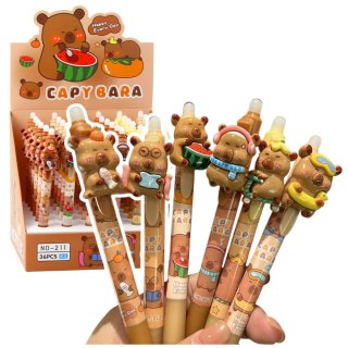 DŁUGOPIS AUTOMATYCZNY Z GUMKĄ ZMAZYWALNY KAPIBARA 3D NIEBIESKI TUSZ