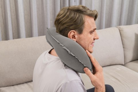 DMUCHANA PODUSZKA PODRÓŻNA 46 X 28 CM ROGAL SZARA BESTWAY 67006