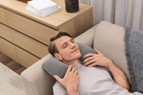 DMUCHANA PODUSZKA PODRÓŻNA 46 X 28 CM ROGAL SZARA BESTWAY 67006