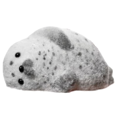GNIOTEK SILIKONOWY FOKA Z SIERŚCIĄ MIĘKKA DO UGNIATANIA SZARA 12 CM
