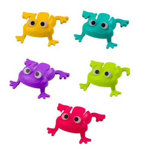 GRA ZRĘCZNOŚCIOWA SKACZĄCE ŻABKI POJEMNIK 15 ŻABEK ZIELONA