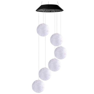 LAMPKI SOLARNE OGRODOWE LED DZWONKI KULE KOLOROWE 70CM