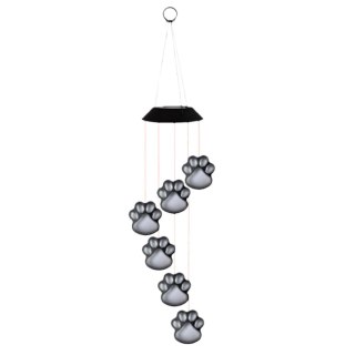 LAMPKI SOLARNE OGRODOWE LED DZWONKI PSIE ŁAPY KOLOROWE 70CM