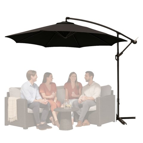 PARASOL OGRODOWY BOCZNY Z REGULACJĄ POCHYŁU POKROWIEC 350 X 250CM ANTRACYT
