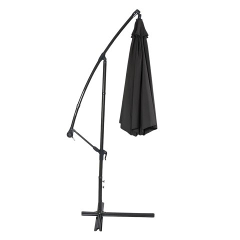 PARASOL OGRODOWY BOCZNY Z REGULACJĄ POCHYŁU POKROWIEC 350 X 250CM ANTRACYT
